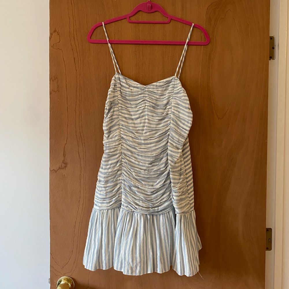 SAYLOR Blue and White Striped Mini Dress